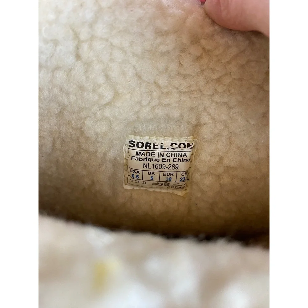 Sorel Brown Suede Winter Boots‎ Women 6.5 NL1609-269 Coral Sole Snow Boots